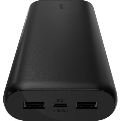 Акумулятор портативний літій-іонний Power Bank Belkin 20000мА·год, 20Вт, 2хUSB-A/USB-C, чорний Акумулятор портативний літій-іонний Power Bank Belkin 20000мА·год, 20Вт, 2хUSB-A/USB-C, чорний