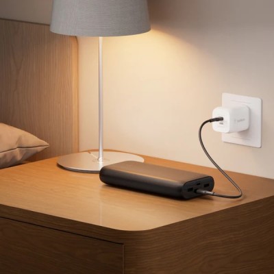 Акумулятор портативний літій-іонний Power Bank Belkin 26000мА·год, 32Вт, USB-A/USB-C PD PPS, чорний Акумулятор портативний літій-іонний Power Bank Belkin 26000мА·год, 32Вт, USB-A/USB-C PD PPS, чорний