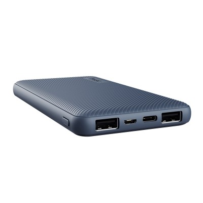 Акумулятор портативний літій-іонний power bank Trust Primo ECO, 10000мА·год, 2хUSB-A/USB-C, 15W, синій