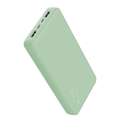 Акумулятор портативний літій-іонний power bank Trust Primo ECO, 20000мА·год, 2хUSB-A/USB-C, 15W, зелений Акумулятор портативний літій-іонний power bank Trust Primo ECO, 20000мА·год, 2хUSB-A/USB-C, 15W, зелений