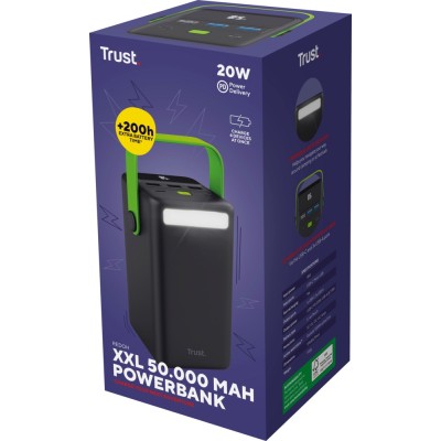 Акумулятор портативний літій-іонний power bank Trust Redoh XXL, 50000мА·год, 3хUSB-A/USB-C, 20W, чорний Акумулятор портативний літій-іонний power bank Trust Redoh XXL, 50000мА·год, 3хUSB-A/USB-C, 20W, чорний