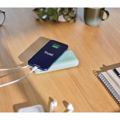 Акумулятор портативний літій-іонний power bank Trust Redoh, 20000мА·год, USB-A/2хUSB-C, 18W, QC 3.0, PD, зелений
