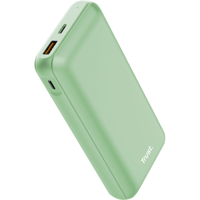 Акумулятор портативний літій-іонний power bank Trust Redoh, 20000мА·год, USB-A/2хUSB-C, 18W, QC 3.0, PD, зелений