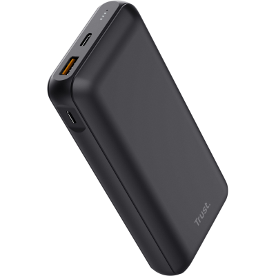 Акумулятор портативний літій-іонний power bank Trust Redoh, 20000мА·год, USB-A/2хUSB-C, 18W, QC 3.0, PD, чорний