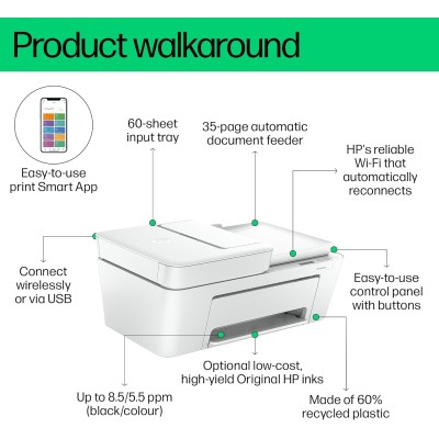 Багатофункціональний пристрій A4 HP DeskJet Ink Advantage 4276 з Wi-Fi (60K49C) Багатофункціональний пристрій A4 HP DeskJet Ink Advantage 4276 з Wi-Fi (60K49C)