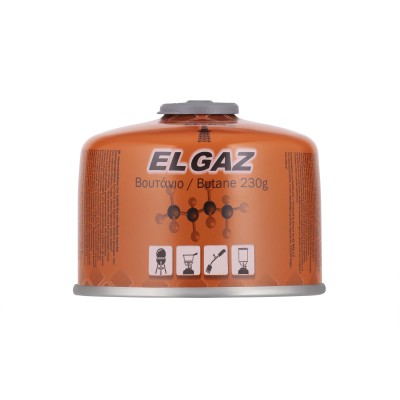 Балон-картридж газовий EL GAZ ELG-300, бутан 230г, для газових пальників, з двошаровим клапаном, одноразовий Балон-картридж газовий EL GAZ ELG-300, бутан 230г, для газових пальників, з двошаровим клапаном, одноразовий
