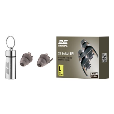 Бервуха захисні 2E Switch EP1 Black з перемикачем, розмір L, NRR 22/14 dB, пасивні Бервуха захисні 2E Switch EP1 Black з перемикачем, розмір L, NRR 22/14 dB, пасивні