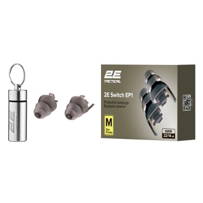Бервуха захисні 2E Switch EP1 Black з перемикачем, розмір M, NRR 22/14 dB, пасивні Бервуха захисні 2E Switch EP1 Black з перемикачем, розмір M, NRR 22/14 dB, пасивні
