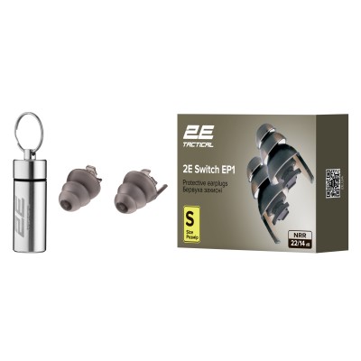 Бервуха захисні 2E Switch EP1 Black з перемикачем, розмір S, NRR 22/14 dB, пасивні Бервуха захисні 2E Switch EP1 Black з перемикачем, розмір S, NRR 22/14 dB, пасивні