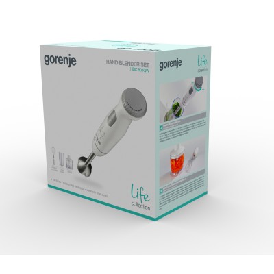 Блендер Gorenje заглибний 800Вт, 4в1, чаша-500мл, подрібнювач, білий (HBC804QW) Блендер Gorenje заглибний 800Вт, 4в1, чаша-500мл, подрібнювач, білий (HBC804QW)