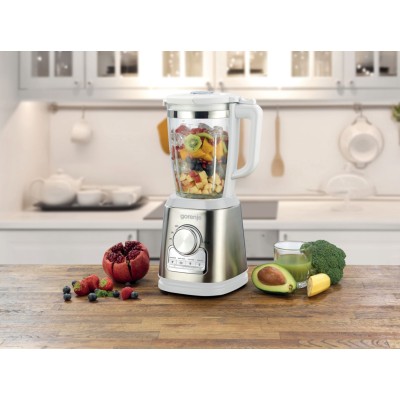 Блендер Gorenje стаціонарний 1400Вт, чаша-1750мл, скло, білий (B1400E) Блендер Gorenje стаціонарний 1400Вт, чаша-1750мл, скло, білий (B1400E)