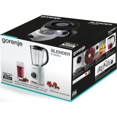 Блендер Gorenje стаціонарний 500Вт, чаша-1500мл, білий (B500XG) Блендер Gorenje стаціонарний 500Вт, чаша-1500мл, білий (B500XG)