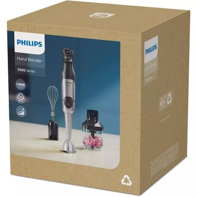 Блендер Philips заглибний Series 5000, 1200Вт, 3в1, чорний (HR2683/00) Блендер Philips заглибний Series 5000, 1200Вт, 3в1, чорний (HR2683/00)
