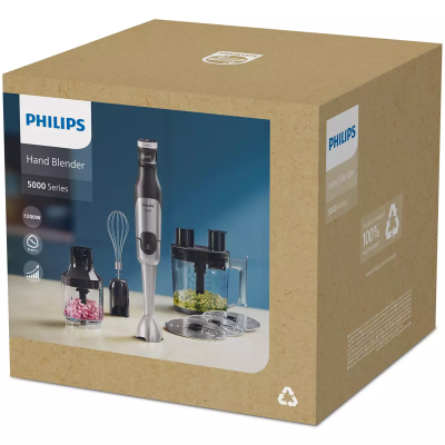 Блендер Philips заглибний Series 5000, 1200Вт, 5в1, чопер, терки, чорний (HR2685/00) Блендер Philips заглибний Series 5000, 1200Вт, 5в1, чопер, терки, чорний (HR2685/00)