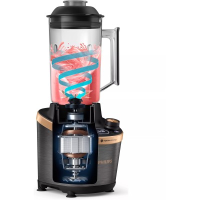 Блендер Philips стаціонарний Flip&Juice, 1500Вт, чаша-2000мл, мідно-чорний (HR3770/00) Блендер Philips стаціонарний Flip&Juice, 1500Вт, чаша-2000мл, мідно-чорний (HR3770/00)