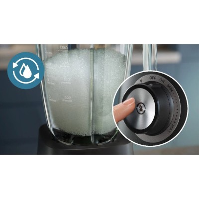Блендер PHILIPS стаціонарний Series 5000, 1200Вт, чаша-2000мл, скло, склянка в комплекті, чорний (HR3041/00)