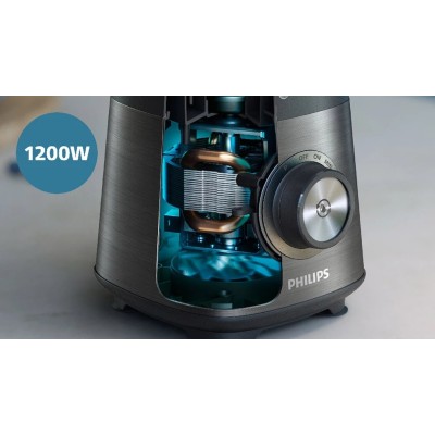 Блендер PHILIPS стаціонарний Series 5000, 1200Вт, чаша-2000мл, скло, склянка в комплекті, чорний (HR3041/00)