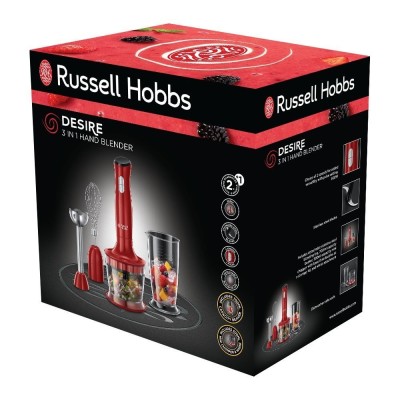 Блендер Russell Hobbs заглибний Desire 500Вт, 2в1, чаша-500мл, червоний (24700-56) Блендер Russell Hobbs заглибний Desire 500Вт, 2в1, чаша-500мл, червоний (24700-56)