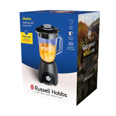 Блендер Russell Hobbs стаціонарний Desire Matte Charcoal, 650Вт, чаша-1500мл, чорний (27121-56) Блендер Russell Hobbs стаціонарний Desire Matte Charcoal, 650Вт, чаша-1500мл, чорний (27121-56)