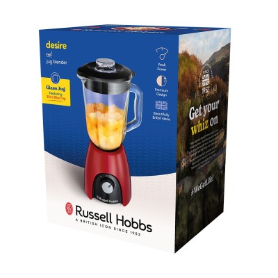 Блендер Russell Hobbs стаціонарний Desire Red, 650Вт, чаша-1500мл, червоний (27120-56) Блендер Russell Hobbs стаціонарний Desire Red, 650Вт, чаша-1500мл, червоний (27120-56)