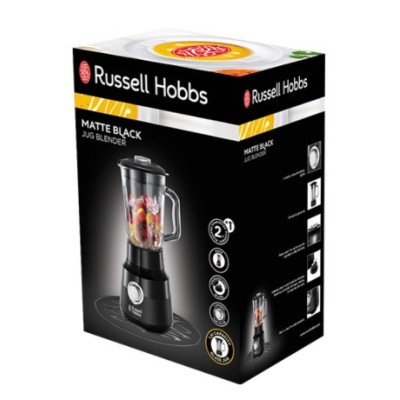 Блендер Russell Hobbs стаціонарний Matte Black 650Вт, чаша-1500мл, чорний (24722-56) Блендер Russell Hobbs стаціонарний Matte Black 650Вт, чаша-1500мл, чорний (24722-56)