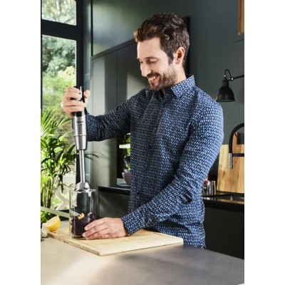 Блендер Tefal заглибний Infiny Force Pro, 1200Вт, 9в1, чаша-800мл, чопер-500мл, спіралайзер, турборежим, чорний (HB95LD38) Блендер Tefal заглибний Infiny Force Pro, 1200Вт, 9в1, чаша-800мл, чопер-500мл, спіралайзер, турборежим, чорний (HB95LD38)