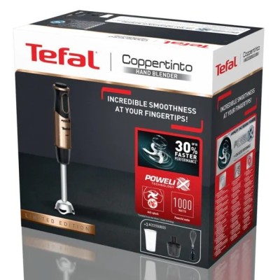 Блендер Tefal заглибний Quickchef 1000Вт, 3в1, чаша-800мл, чопер-500мл, турборежим, чорно-бронзовий (HB656G10) Блендер Tefal заглибний Quickchef 1000Вт, 3в1, чаша-800мл, чопер-500мл, турборежим, чорно-бронзовий (HB656G10)