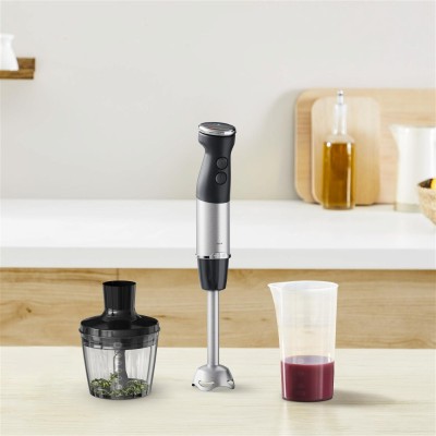 Блендер Tefal заглибний Quickchef+ 1000Вт, 2в1, чаша-800мл, чопер-500мл, турборежим, сріблясто-чорний (HB672830) Блендер Tefal заглибний Quickchef+ 1000Вт, 2в1, чаша-800мл, чопер-500мл, турборежим, сріблясто-чорний (HB672830)