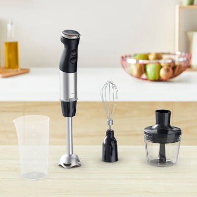 Блендер Tefal заглибний Quickchef+ 1000Вт, 3в1, чаша-800мл, чопер-500мл, турборежим, сріблясто-чорний (HB673830) Блендер Tefal заглибний Quickchef+ 1000Вт, 3в1, чаша-800мл, чопер-500мл, турборежим, сріблясто-чорний (HB673830)