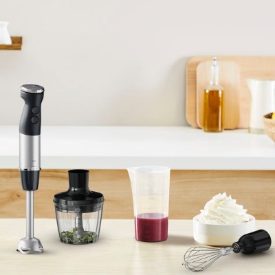 Блендер Tefal заглибний Quickchef+ 1000Вт, 3в1, чаша-800мл, чопер-500мл, турборежим, сріблясто-чорний (HB673830) Блендер Tefal заглибний Quickchef+ 1000Вт, 3в1, чаша-800мл, чопер-500мл, турборежим, сріблясто-чорний (HB673830)