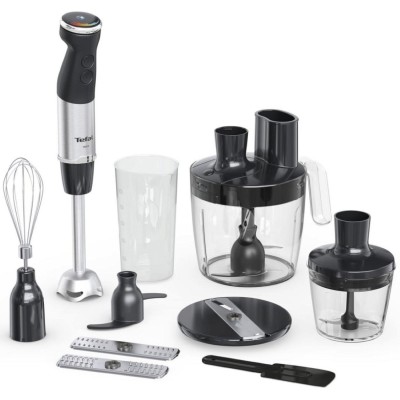 Блендер Tefal заглибний Quickchef+, 1000Вт, 4в1, чаша-800мл, чопер-500мл, кухонний комбайн 5в1, турборежим, сіро-чорний (HB67G83 Блендер Tefal заглибний Quickchef+, 1000Вт, 4в1, чаша-800мл, чопер-500мл, кухонний комбайн 5в1, турборежим, сіро-чорний (HB67G83
