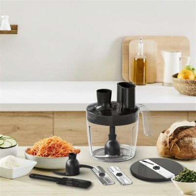 Блендер Tefal заглибний Quickchef+, 1000Вт, 4в1, чаша-800мл, чопер-500мл, кухонний комбайн 5в1, турборежим, сіро-чорний (HB67G83 Блендер Tefal заглибний Quickchef+, 1000Вт, 4в1, чаша-800мл, чопер-500мл, кухонний комбайн 5в1, турборежим, сіро-чорний (HB67G83