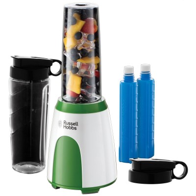Блендер для смузі Russell Hobbs Explore Mix&Go Cool 300Вт, чаша-600мл, біло-зелений (25160-56)