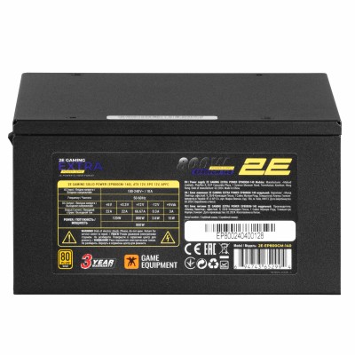 Блок живлення 2E GAMING Extra Power (800W), >90%, 80+ Gold, 140мм, 1xMB 24pin(20+4), 2xCPU 8pin(4+4), 3xMolex, 6xSATA, 4xPCIe 8p Блок живлення 2E GAMING Extra Power (800W), >90%, 80+ Gold, 140мм, 1xMB 24pin(20+4), 2xCPU 8pin(4+4), 3xMolex, 6xSATA, 4xPCIe 8p