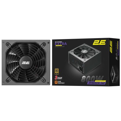 Блок живлення 2E GAMING Extra Power (800W), >90%, 80+ Gold, 140мм, 1xMB 24pin(20+4), 2xCPU 8pin(4+4), 3xMolex, 6xSATA, 4xPCIe 8p Блок живлення 2E GAMING Extra Power (800W), >90%, 80+ Gold, 140мм, 1xMB 24pin(20+4), 2xCPU 8pin(4+4), 3xMolex, 6xSATA, 4xPCIe 8p