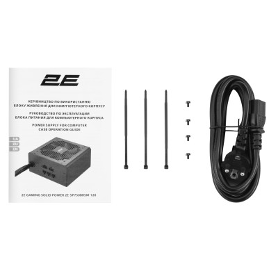 Блок живлення 2E GAMING Solid Power (750W), >85%, 80+ Bronze, 120мм, 1xMB 24pin(20+4), 2xCPU 8pin(4+4), 3xMolex, 6xSATA, 4xPCIe 