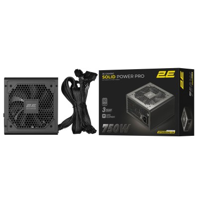 Блок живлення 2E GAMING Solid Power Pro ATX3.1 GEN5.0 (750W), >85%, 80+ Bronze, 120мм, 1xMB 24pin(20+4), 2xCPU 8pin(4+4), 3xMole Блок живлення 2E GAMING Solid Power Pro ATX3.1 GEN5.0 (750W), >85%, 80+ Bronze, 120мм, 1xMB 24pin(20+4), 2xCPU 8pin(4+4), 3xMole
