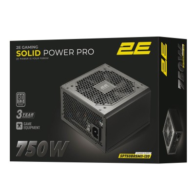 Блок живлення 2E GAMING Solid Power Pro ATX3.1 GEN5.0 (750W), >85%, 80+ Bronze, 120мм, 1xMB 24pin(20+4), 2xCPU 8pin(4+4), 3xMole Блок живлення 2E GAMING Solid Power Pro ATX3.1 GEN5.0 (750W), >85%, 80+ Bronze, 120мм, 1xMB 24pin(20+4), 2xCPU 8pin(4+4), 3xMole