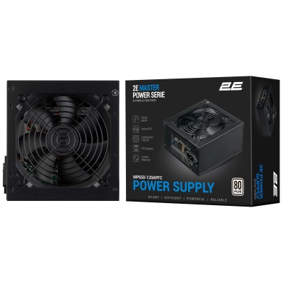 Блок живлення 2E Master Power (650W), >80%, 80+ White, 120мм, 1xMB 24pin(20+4), 1xCPU 8pin(4+4), 3xMolex, 5xSATA, 2xPCIe 8pin(6+ Блок живлення 2E Master Power (650W), >80%, 80+ White, 120мм, 1xMB 24pin(20+4), 1xCPU 8pin(4+4), 3xMolex, 5xSATA, 2xPCIe 8pin(6+
