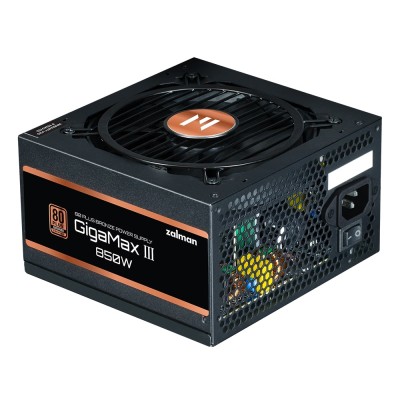Блок живлення Zalman Gigamax 3 (850W), 88%, 80+ Bronze, 120мм, 1xMB 24pin(20+4), 2xCPU (8pin(4+4)+8pin), 3xMolex, 6xSATA, 4xPCIe Блок живлення Zalman Gigamax 3 (850W), 88%, 80+ Bronze, 120мм, 1xMB 24pin(20+4), 2xCPU (8pin(4+4)+8pin), 3xMolex, 6xSATA, 4xPCIe