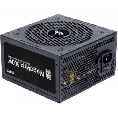 Блок живлення Zalman Megamax (500W), 83%, 80+ White, 120мм, 1xMB 24pin(20+4), 2xCPU (8pin+4pin) 3xMolex, 6xSATA, 2xPCIe 8pin(6+2 Блок живлення Zalman Megamax (500W), 83%, 80+ White, 120мм, 1xMB 24pin(20+4), 2xCPU (8pin+4pin) 3xMolex, 6xSATA, 2xPCIe 8pin(6+2