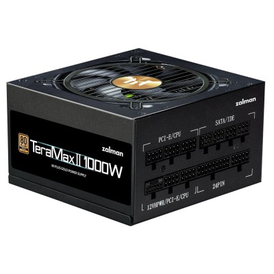 Блок живлення Zalman Teramax 2 (1000W), >90%, 80+ Gold, 120мм, 1xMB 28pin (18+10), 2xCPU 8pin(4+4), 3xMolex, 12xSATA, 4xPCIe 8pi Блок живлення Zalman Teramax 2 (1000W), >90%, 80+ Gold, 120мм, 1xMB 28pin (18+10), 2xCPU 8pin(4+4), 3xMolex, 12xSATA, 4xPCIe 8pi