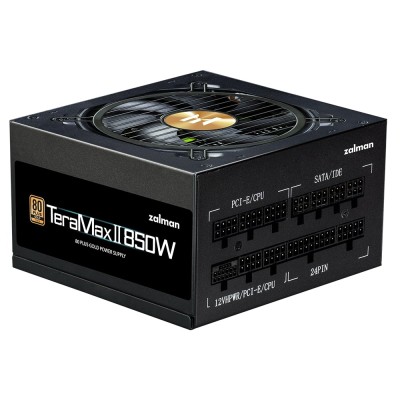 Блок живлення Zalman Teramax 2 (850W), >90%, 80+ Gold, 120мм, 1xMB 28pin (18+10), 2xCPU 8pin(4+4), 3xMolex, 12xSATA, 4xPCIe 8pin Блок живлення Zalman Teramax 2 (850W), >90%, 80+ Gold, 120мм, 1xMB 28pin (18+10), 2xCPU 8pin(4+4), 3xMolex, 12xSATA, 4xPCIe 8pin