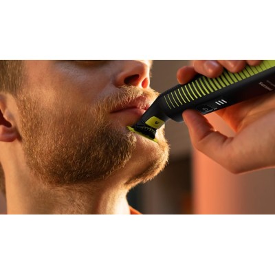 Бритва електр. Philips OneBlade Pro, Li-Ion, сух.+волог., індикатор заряду, чорний (QP6506/15) Бритва електр. Philips OneBlade Pro, Li-Ion, сух.+волог., індикатор заряду, чорний (QP6506/15)