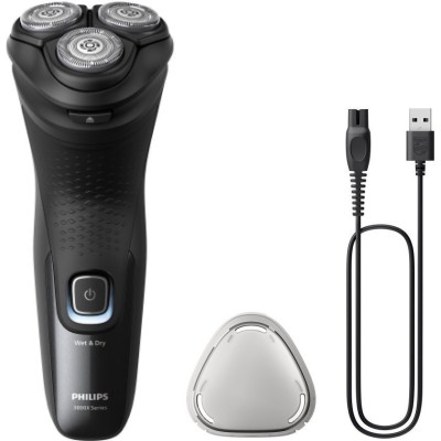 Бритва електр. Philips роторна Series 3000X, бритв.головок-3, Li-Ion, сух.+волог., тример, чорний (X3051/00)