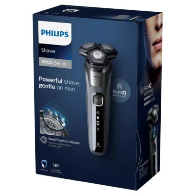 Бритва електр. Philips роторна Series 5000, 9Вт, бритв.головок-3, Li-Ion, сух.+волог., тример, чохол, сірий (S5887/30)