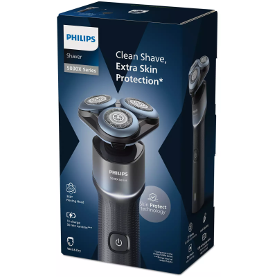 Бритва електр. Philips роторна Series 5000X, 4.5Вт, бритв.головок-3, Li-Ion, сух.+волог., чорно-синій (X5006/00)
