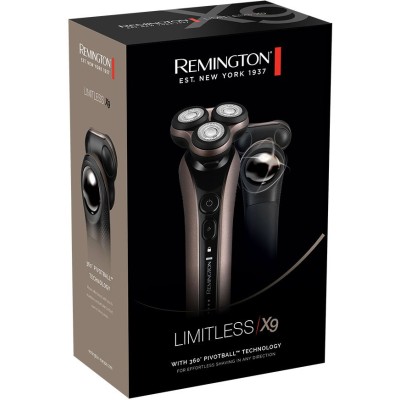 Бритва електр. Remington роторна Limitless X9, 5.5Вт, бритв.головок-3, Li-Ion, сух.+волог., тример, чорно-коричн. (XR1790)