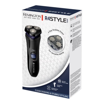 Бритва електр. Remington роторна R4 Style Series, бритв.головок-3, от сети, сух., тример, чорно-синій (R4002) Бритва електр. Remington роторна R4 Style Series, бритв.головок-3, от сети, сух., тример, чорно-синій (R4002)