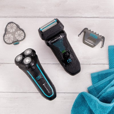 Бритва електр. Remington роторна Style Aqua, бритв.головок-3, Ni-Mh, сух.+волог., водонепрон., дорожн., чохол, чорно-синій (R600 Бритва електр. Remington роторна Style Aqua, бритв.головок-3, Ni-Mh, сух.+волог., водонепрон., дорожн., чохол, чорно-синій (R600
